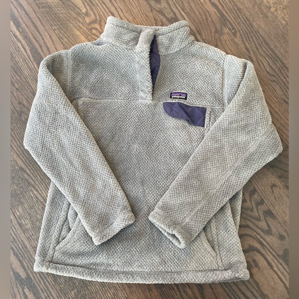 ~ PATAGONIA grey fleece ~ size 12 girls ~